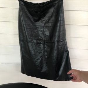 GAP 100% Leather Midi Skirt